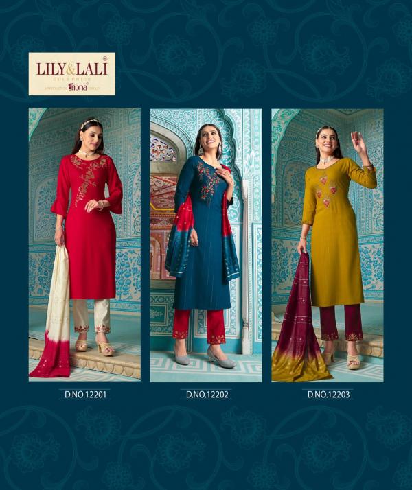 Lily And Lali Moonlite Festival Wear Kurti Pant With Dupatta